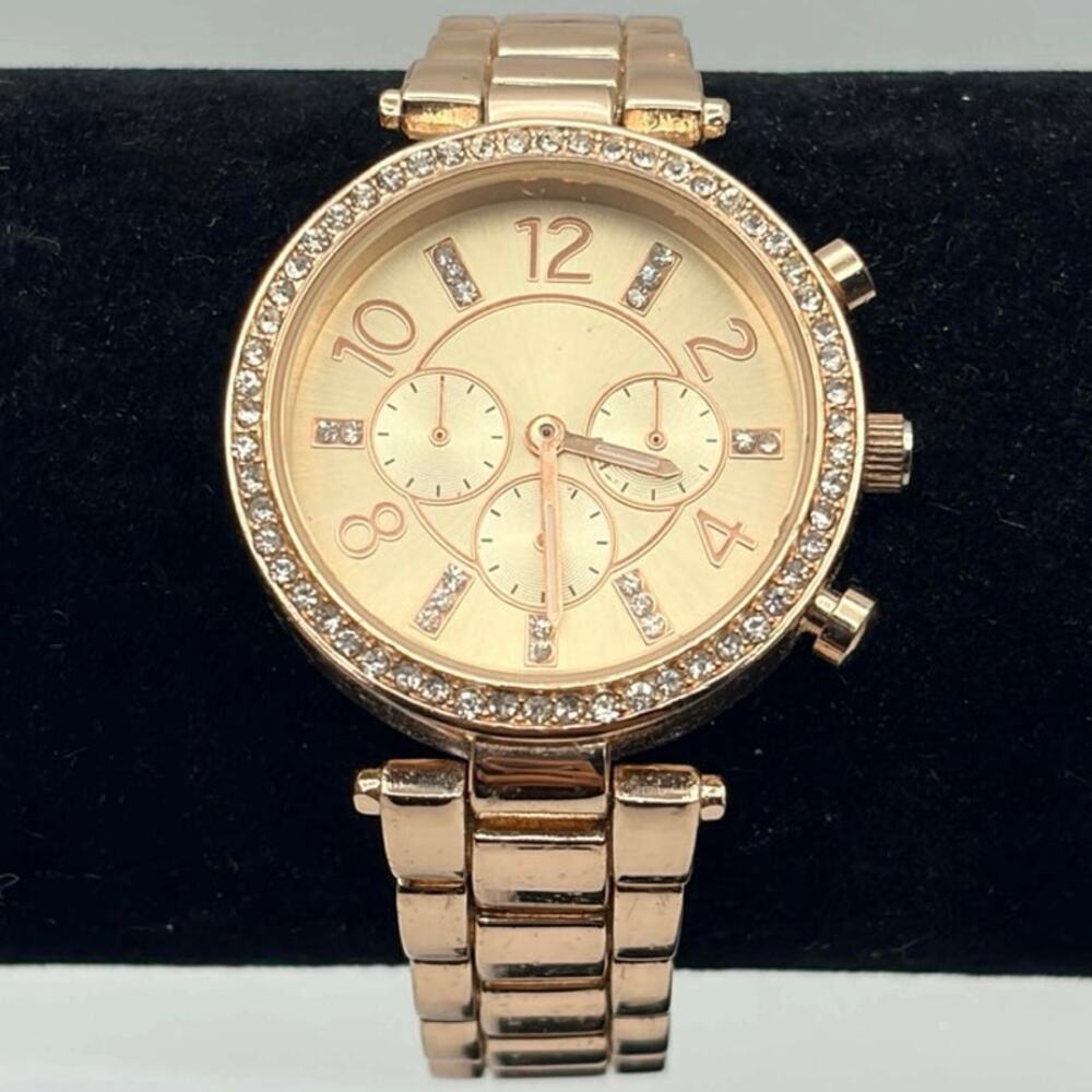 Rose Gold Crystal Accutime Watch